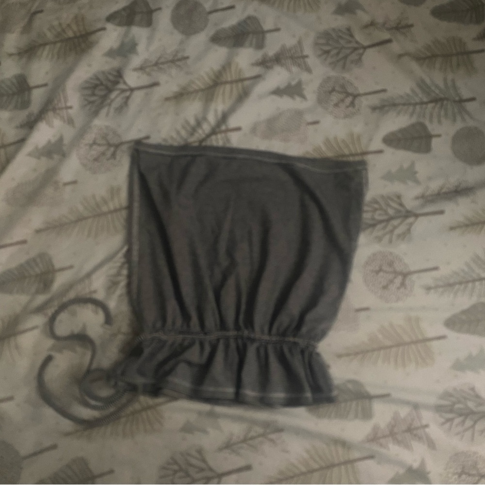 Abercrombie & Fitch Gray Tube Top with Ruffled Hem